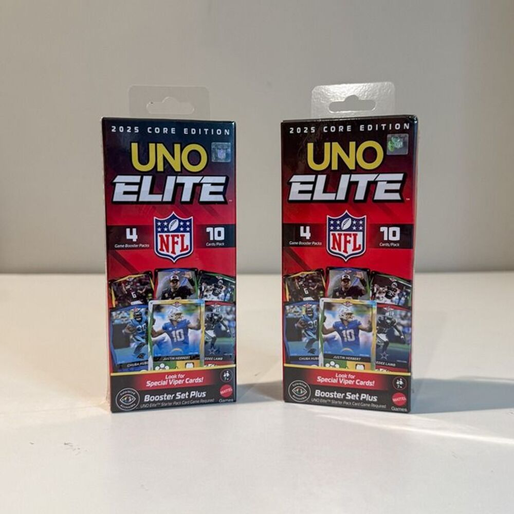 UNO Elite NFL 2025 Core Edition Booster Set Plus – 2 Boxes (Sealed)